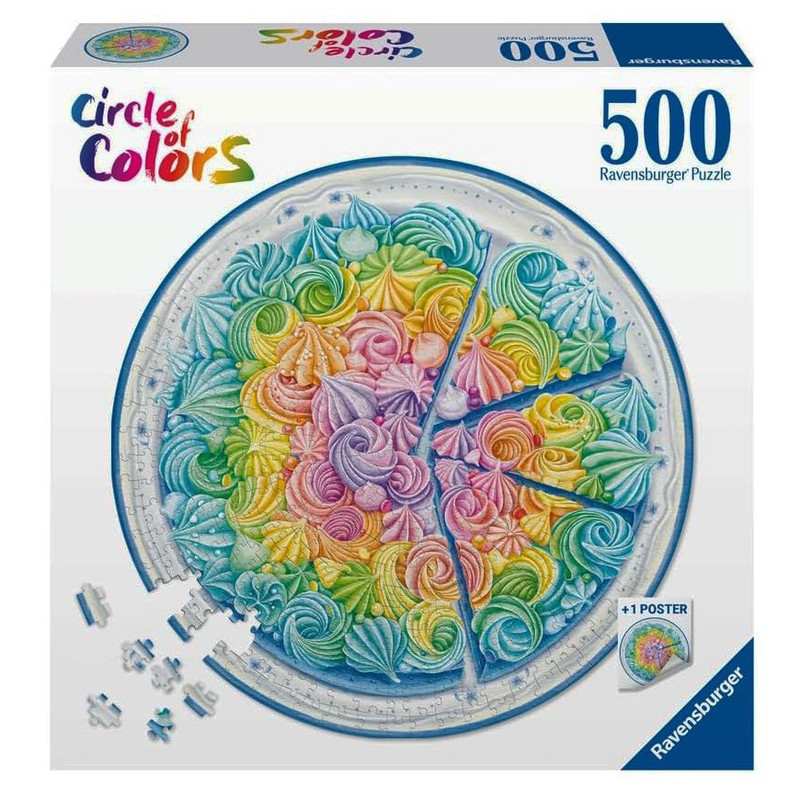 پازل 500 تکه راونزبرگر مدل Circle of Color Rainbow Cake کد 17349