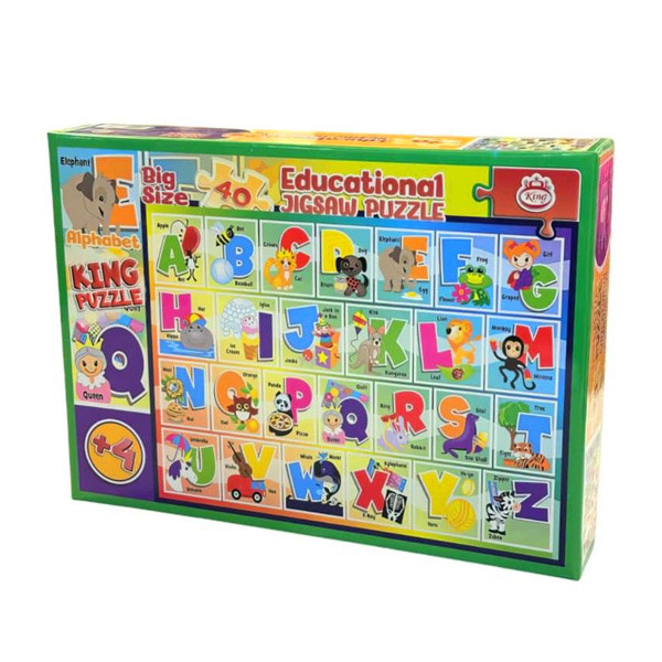 پازل 40 تکه کینگ مدل آموزشی الفبا Alphabet