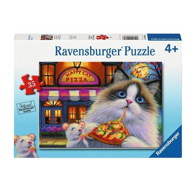پازل 35 تکه راونزبرگر مدل Happy Cat Pizza کد 12004060 مناسب برای 4 سال به بالا