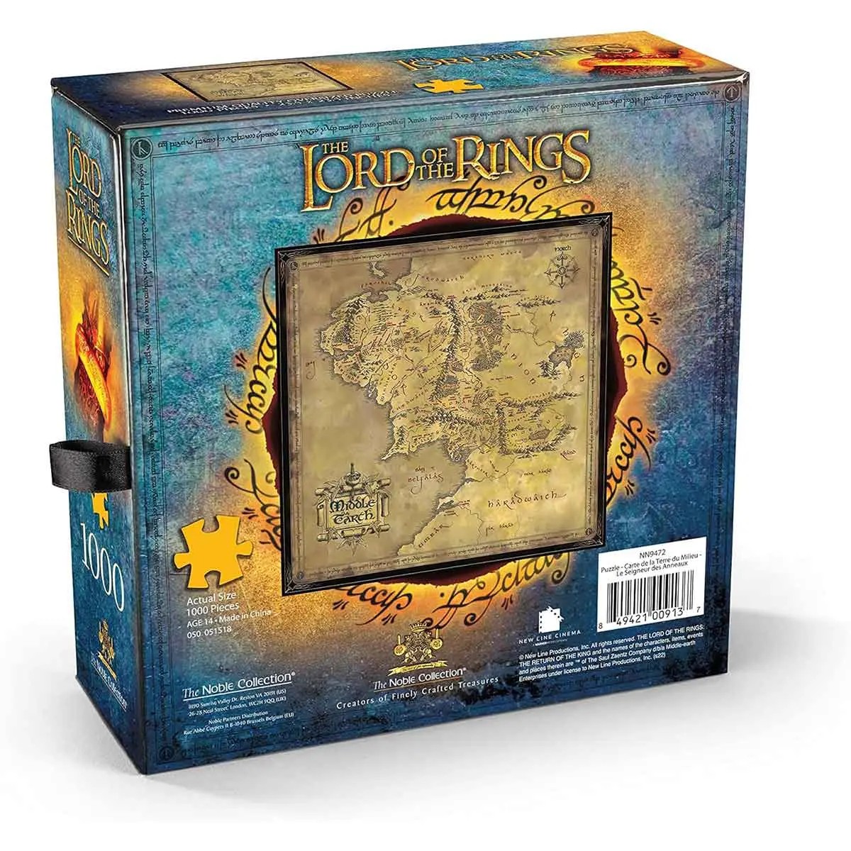 پازل نقشه ارباب حلقه ها Lord Of the Rings Map برند The Noble Collection تعداد 1000 تکه