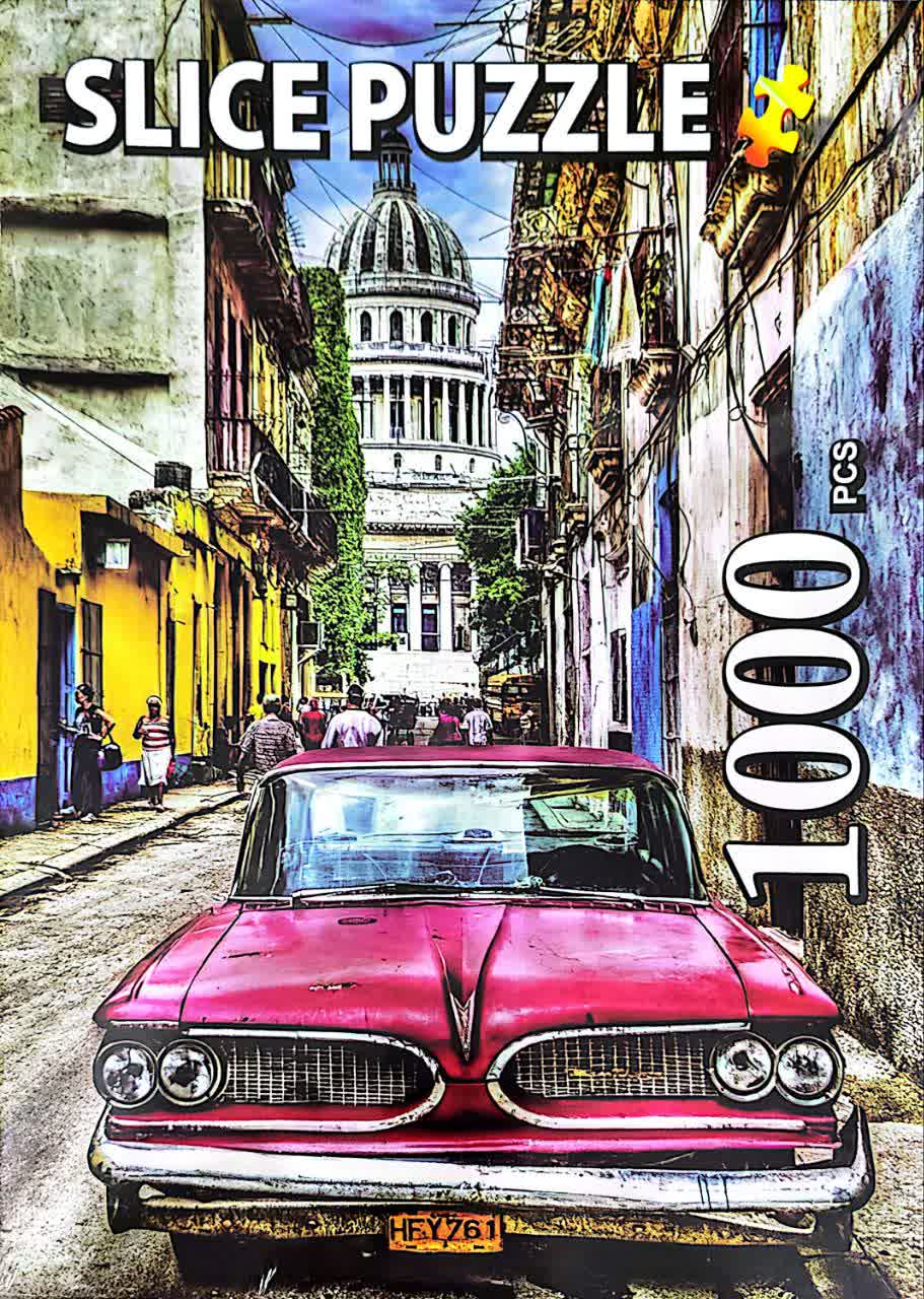 پازل 1000 تیکه خارجی مارک اسلایس طرح ماشین قدیمی در هاوانا old car in havana