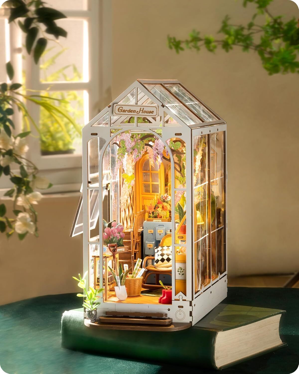پازل مینیاتوری روبوتایم طرح Holiday Garden House DIY Book Nook Kit