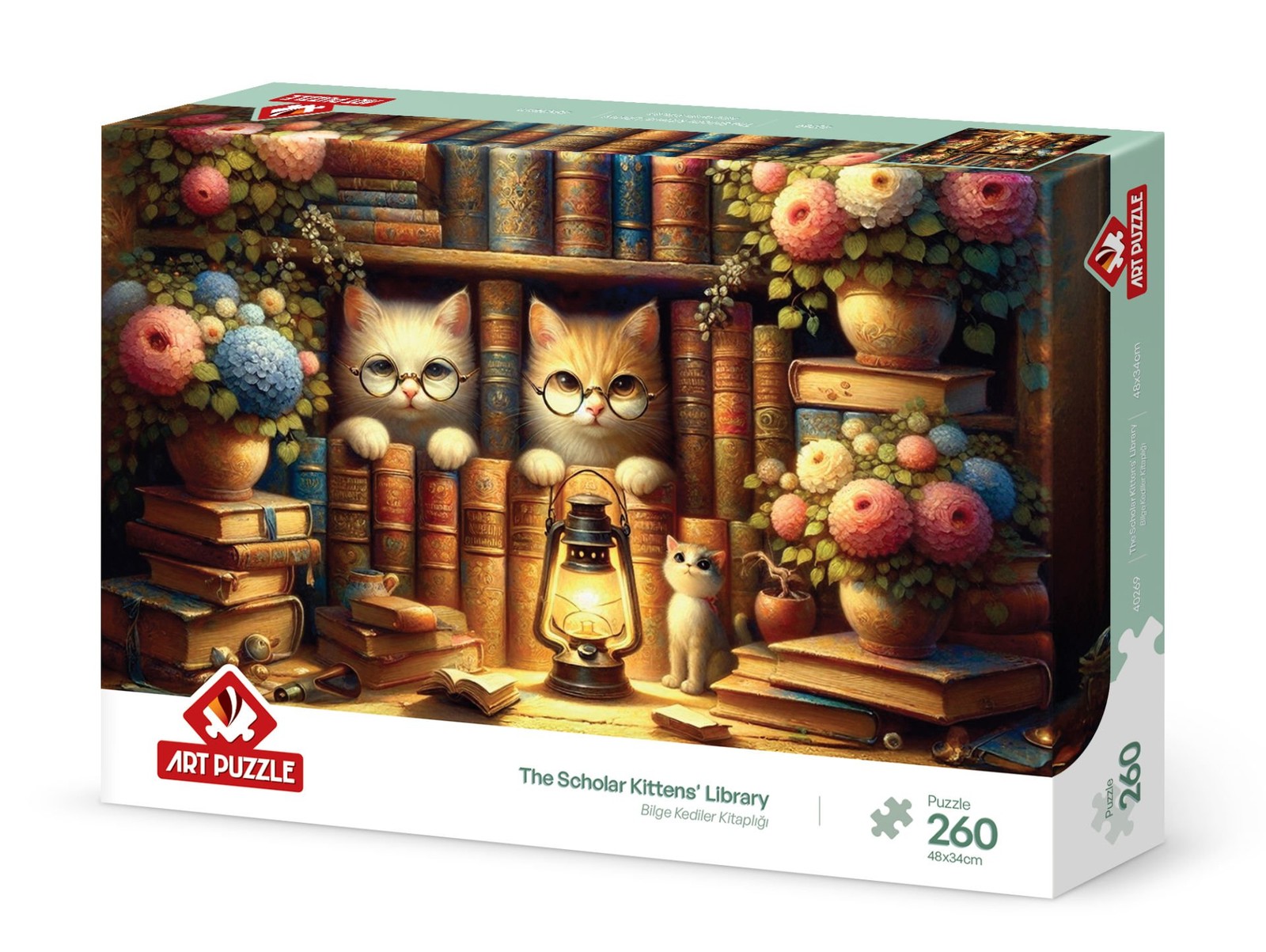 پازل 260 تکه آرت پازل مدل The Scholar Kitten's Library