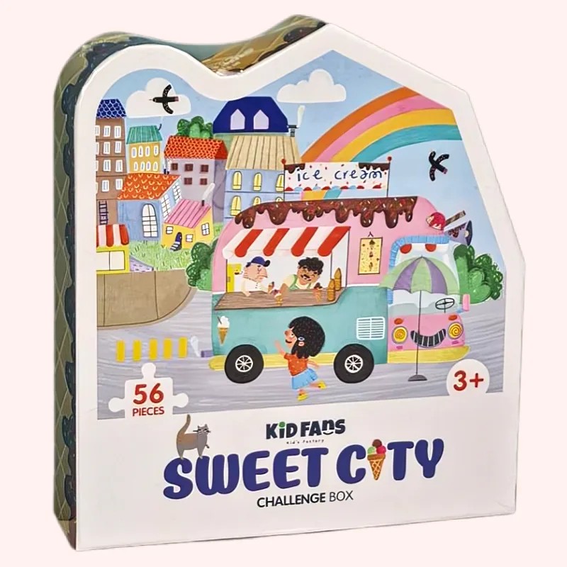 پازل کودک 56 تکه مدل بستنی KID FANS SWEET CITY کد KS2447