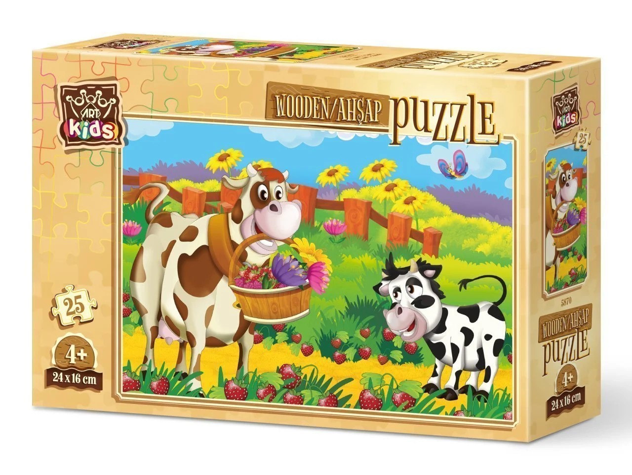 پازل چوبی 25 تكه آرت پازل طرح Romantic Cow كد 5870