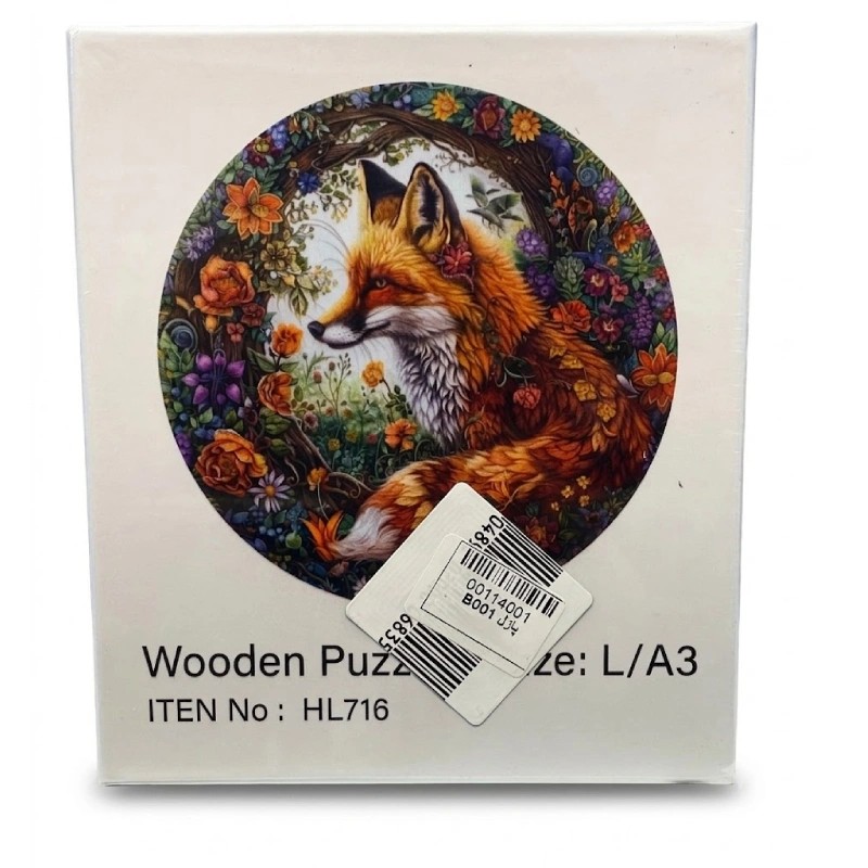 مینی پازل چوبی مدل روباه برند wooden puzzle