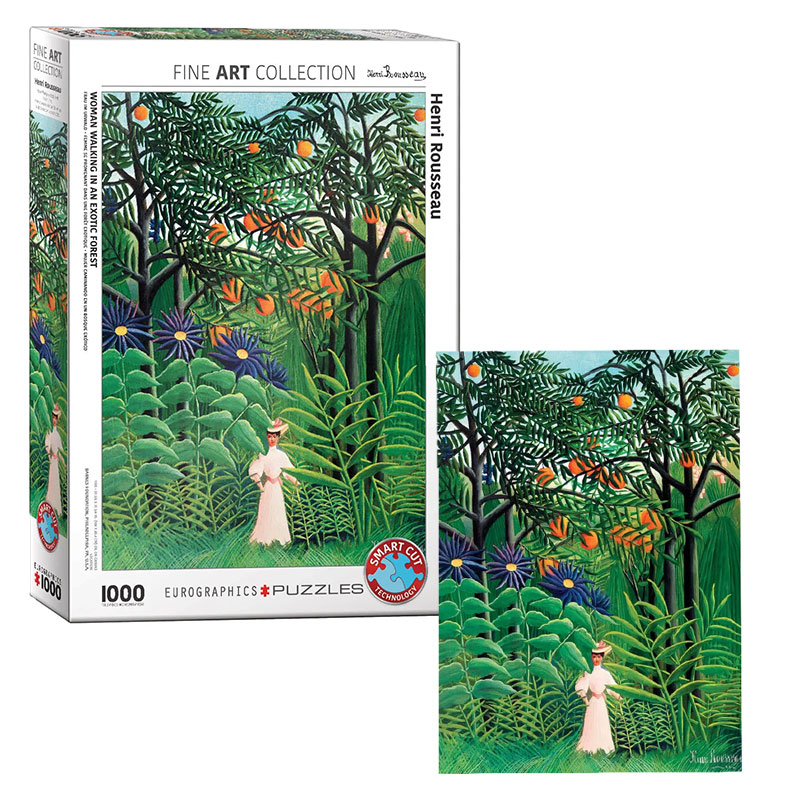پازل یوروگرافیکس 1000 قطعه طرح زن در جنگل عجیب Woman in an Exotic Forest