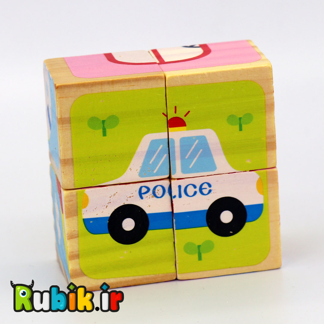 پازل مکعبی 2×2 چوبی (5طرح)