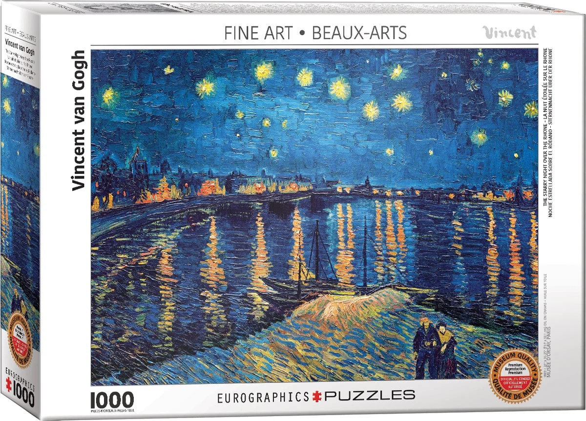 پازل 1000 تکه یوروگرافیکس پازلز The Starry Night Over The Rhone کد 5708-6000
