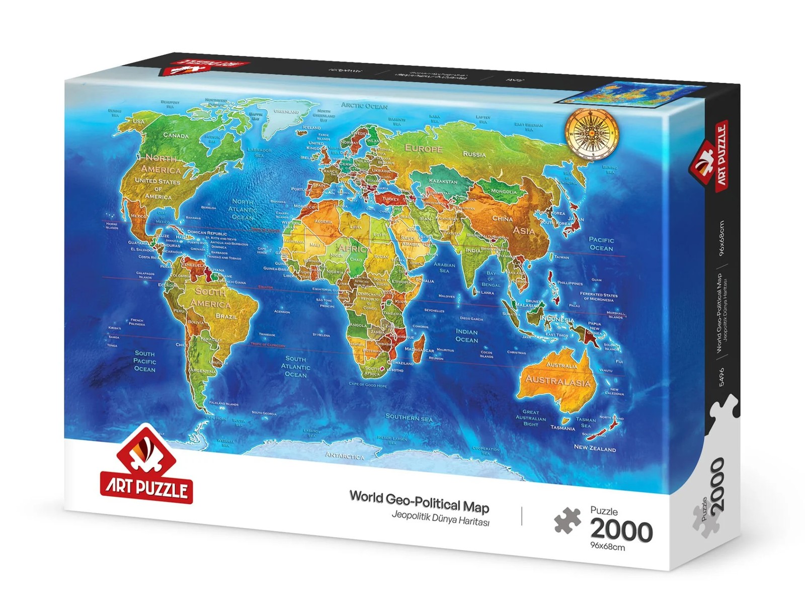 پازل 2000 تکه آرت پازل World Geo-Political Map کد 5496