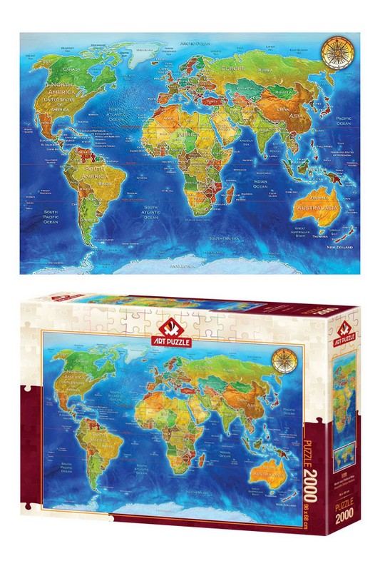 پازل ۲۰۰۰ World Geo Political Map ۵۴۹۶ pcs