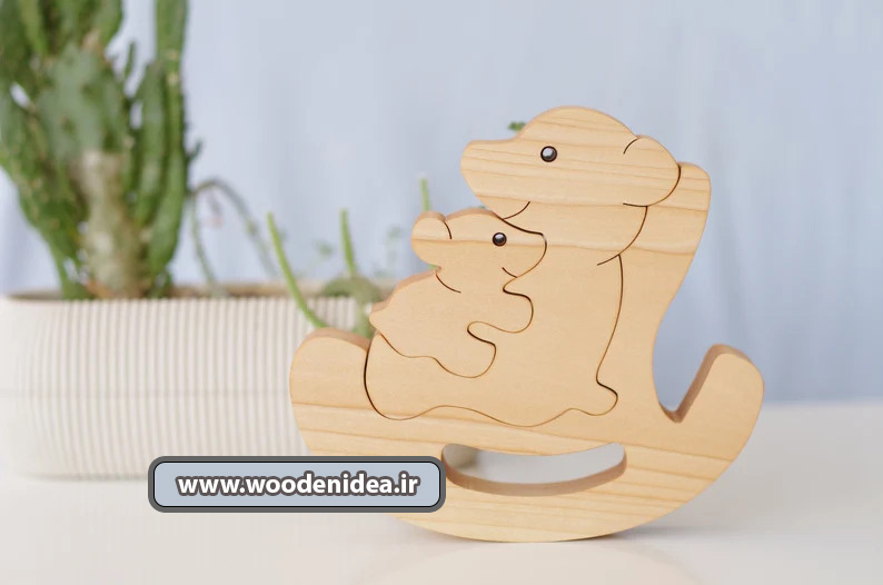 پازل چوبی خرس و کودک