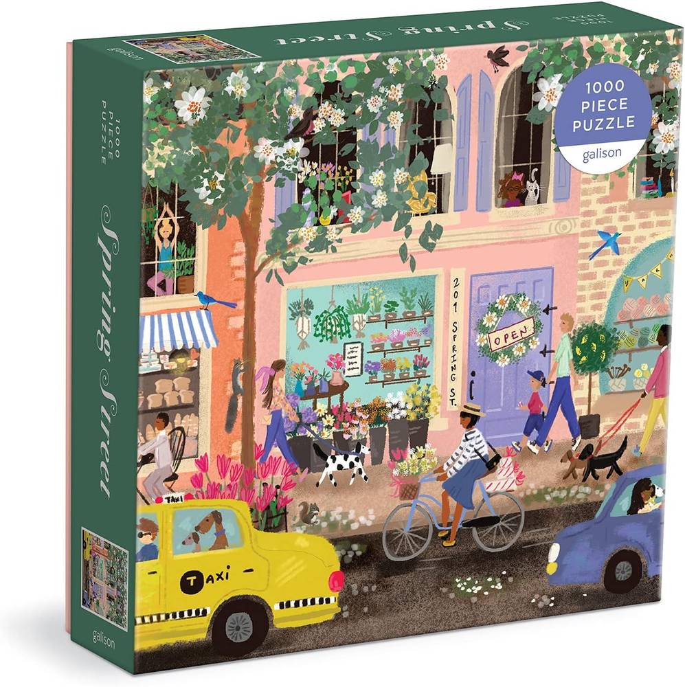 پازل Galison Spring Street 1000 PC در جعبه مربع