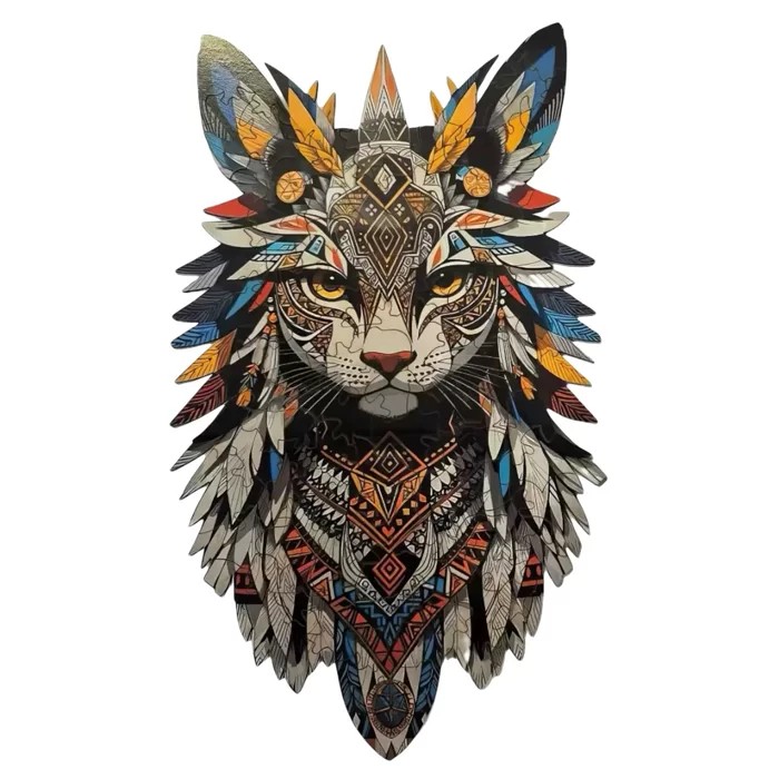 پازل چوبی کینگ طرح گربه وحشی (Wild Cat)