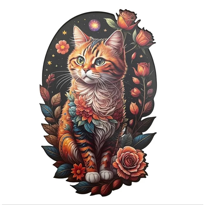 پازل چوبی کینگ طرح گربه (Cute Cat)
