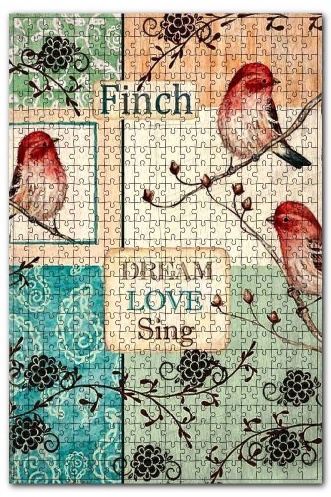 پازل FINCH SONG LOVE VISUAL 500 PIECE PUZZLE اره منبت کاری مویی ام دی اف چوب Cakapuzzle