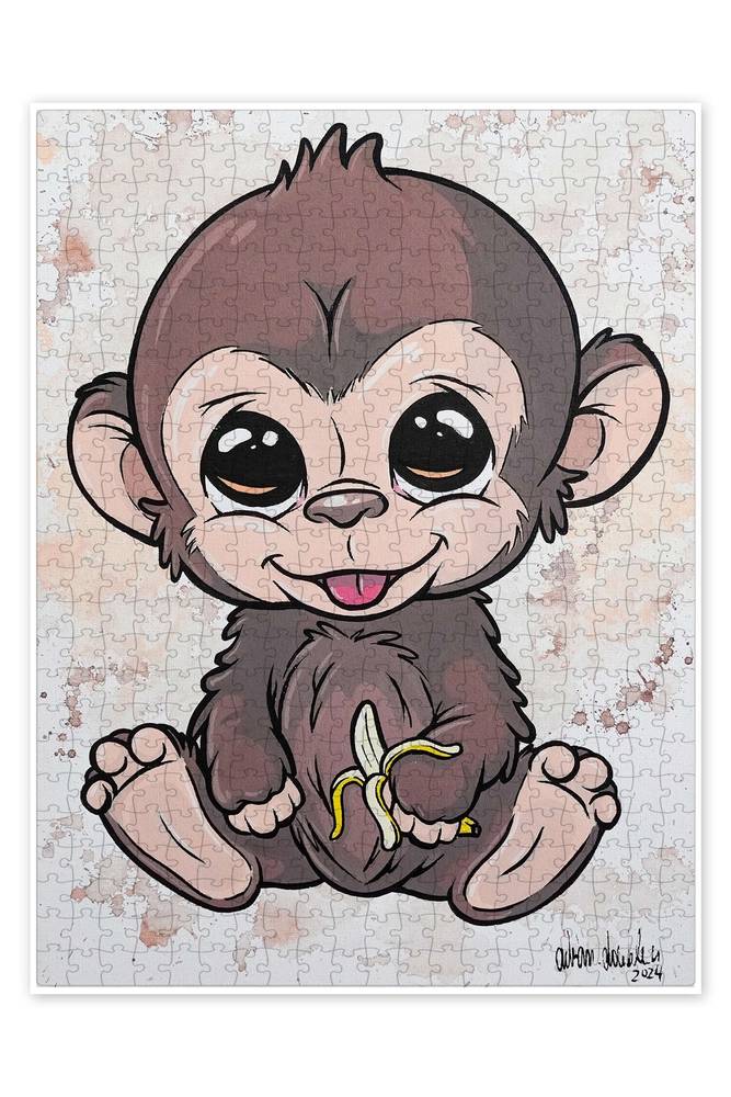 پازل اره منبت کاری مویی 500 تکه BABY MONKEY با تم حیوانات شاد برای کودکان Jeronkarji