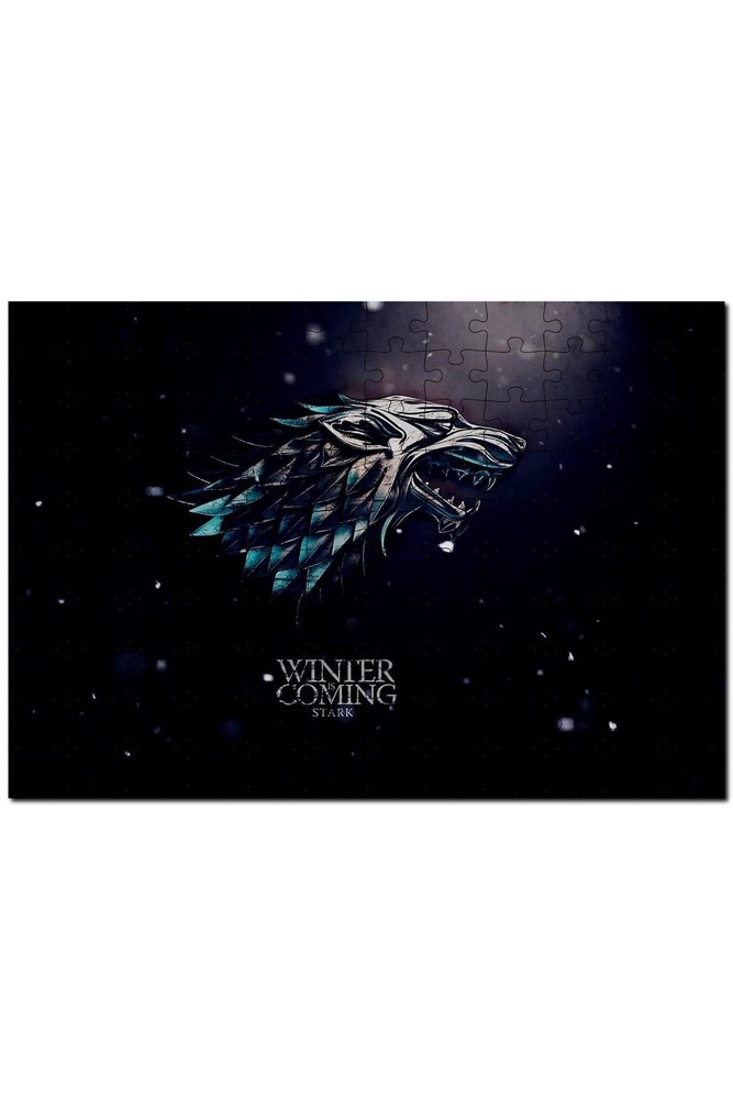 پازل GAME OF THRONES WINTER IS COMING LOGO استارک 255 تکه اره منبت کاری مویی ام دی اف چوب Cakapuzzle