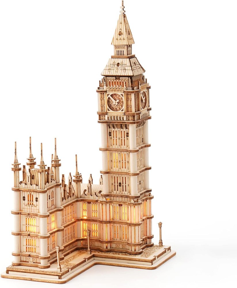 پازل سه‌بعدی چوبی بزرگسالان و نوجوانان Rolife مدل Big Ben، 220 قطعه