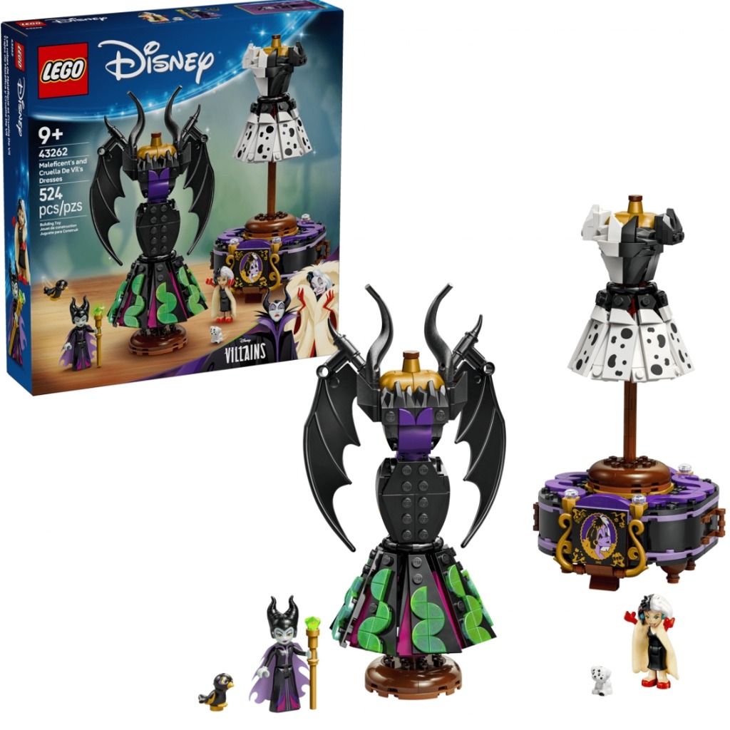 لگو اورجینال شخصیت منفی دیزنی مالیفیسنت و کروئلا 524 قطعه کد 43265 LEGO-Disney Classic Maleficent's and Cruella De Vil's Dresses