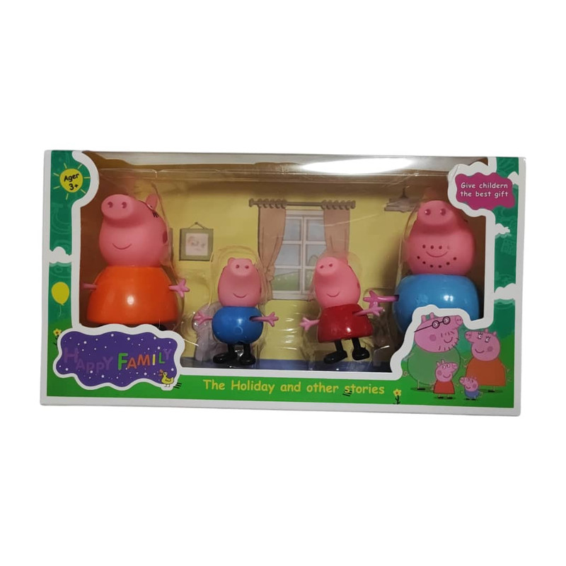 عروسک مدل پپاپیگ HAPPY FAMILY  بسته 4 عددی