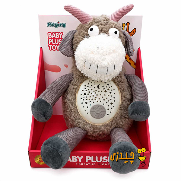 عروسک موزیکال و چراغ خواب پروژکتوری طرح بز Meying Goat 033-2