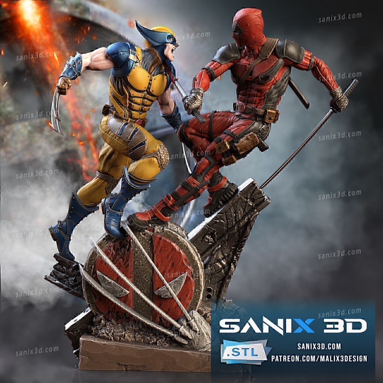 اکشن فیگور مجسمه دد پول و ولورین Deadpool & Wolverine ( Deadpool 3 )