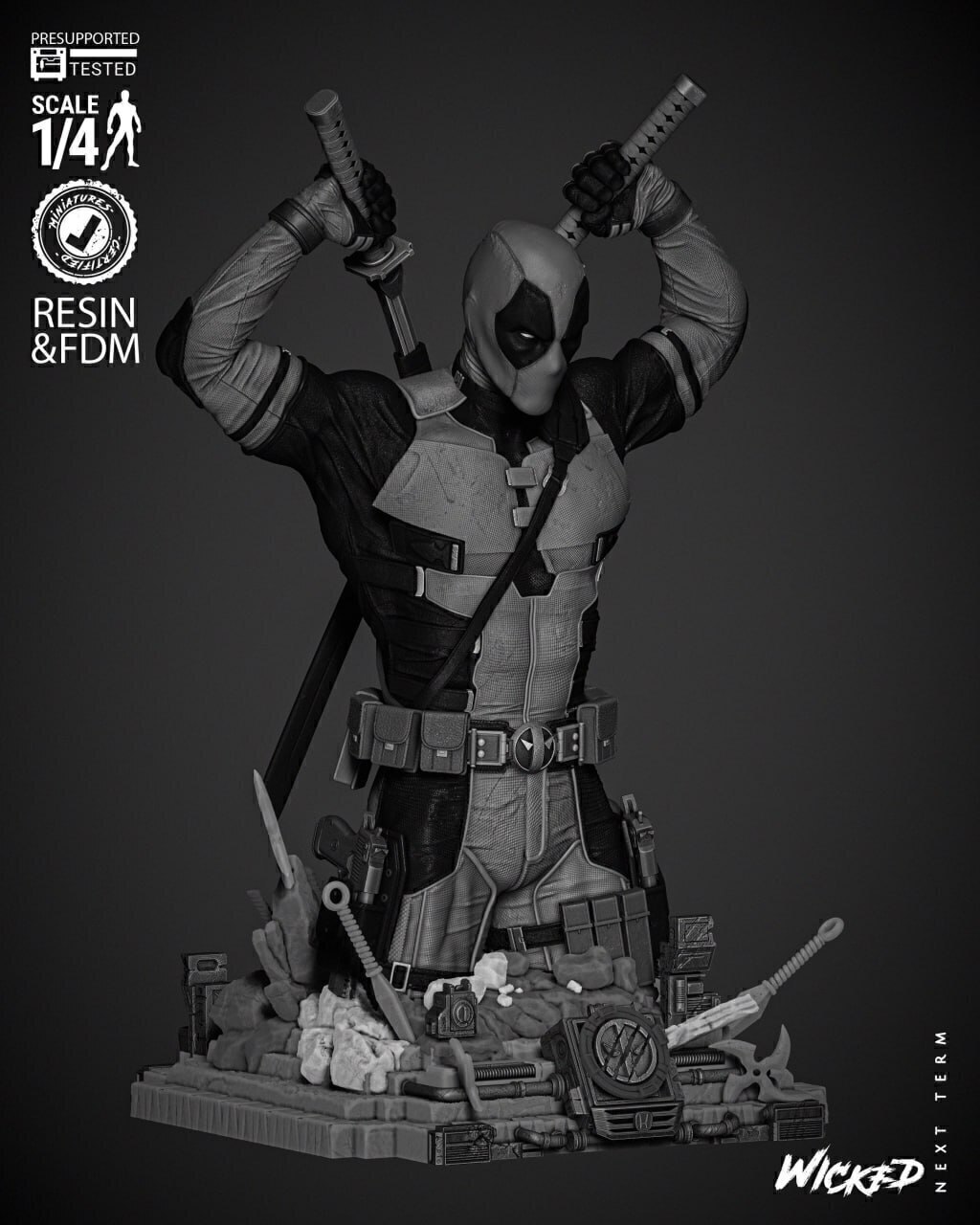 اکشن فیگور مجسمه دد پول Deadpool ( Deadpool 3 ) طرح 6