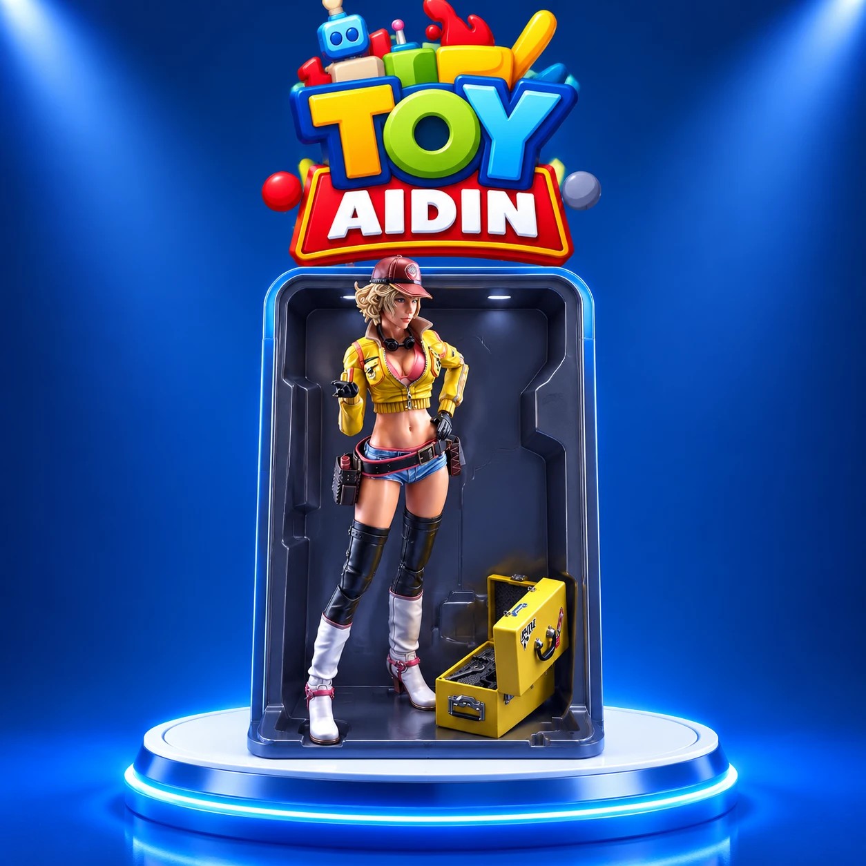 اکشن فیگور سیندی آوروم دختر مکانیک از سری فاینال فانتزی برند Play Arts Kai ارتفاع 24 سانتی متر