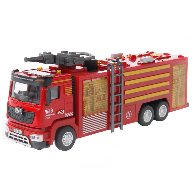 ماکت ماشین بازی ناب سل مدل آتشنشانی آبپاش موزیکال چراغ دار  fire fighting real waterpomp with light &sound با قابلیت آبپاشی واقعی
