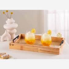 سینی حصیری سایز کوچک گلدن استار طرح رابروود