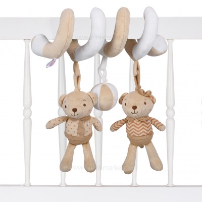 آویز مارپیچ طرح خرس رنگ کرم baby fun