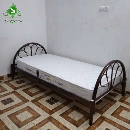 تخت خواب یک نفره مدل طاووسی بدون تشک همراه با کفی دکوبازار مدل 732681