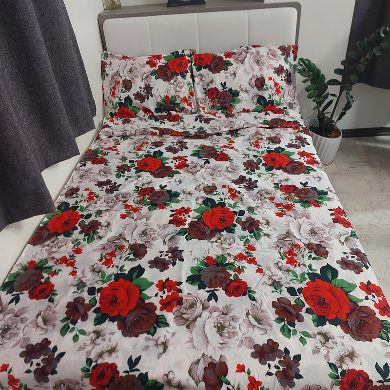 سرویس ملحفه مدل گلدار niki160 25 210 کد 210 دو نفره سه تکه