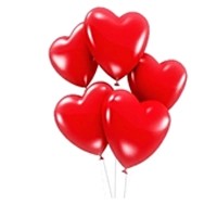 5 Heart Shaped Balloons