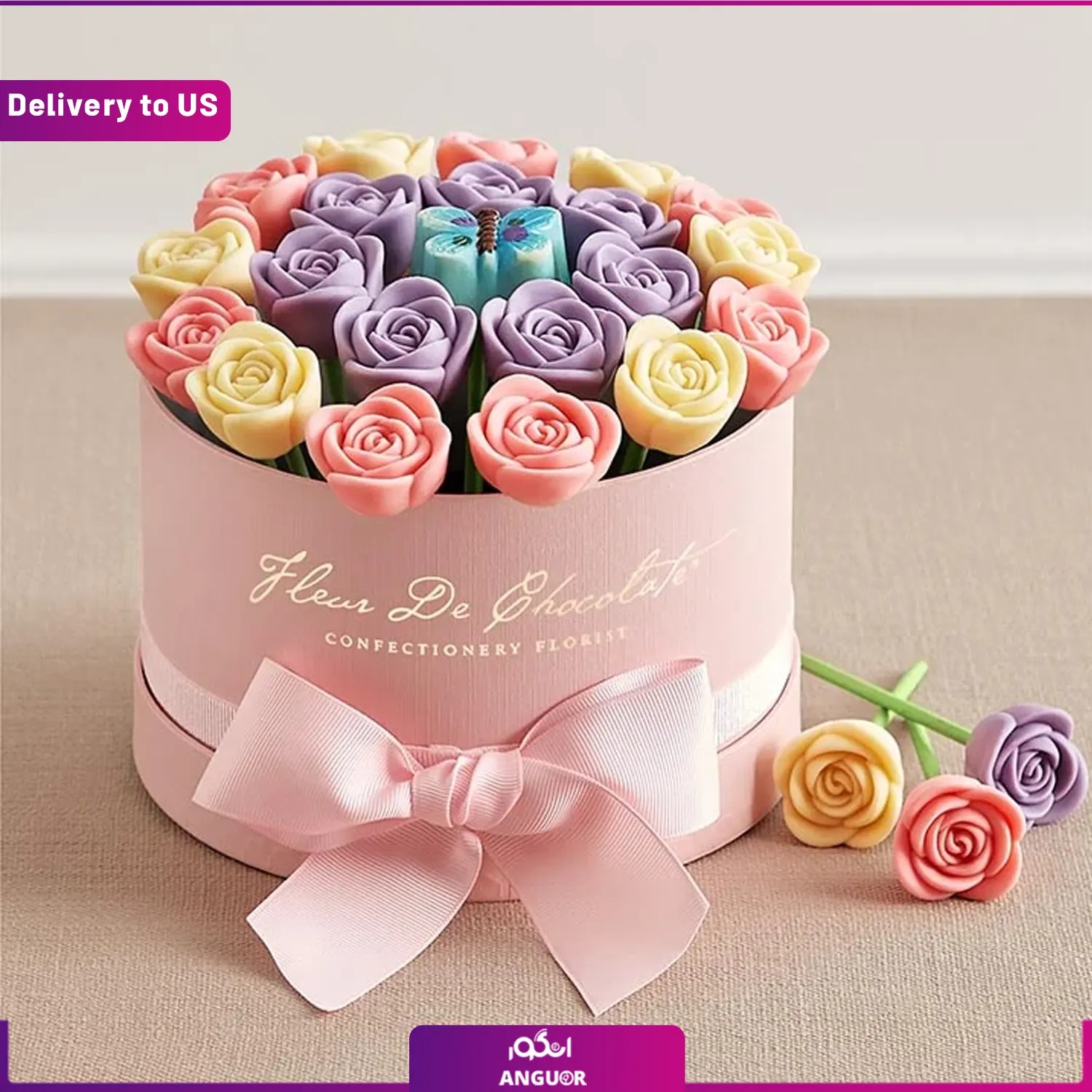 (Delivery to USA) Belgian Chocolate Roses