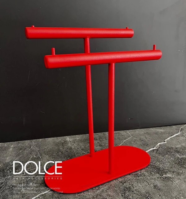استند رومیزی دوبل پایه بیضی دولچه رنگ قرمز DOLCE