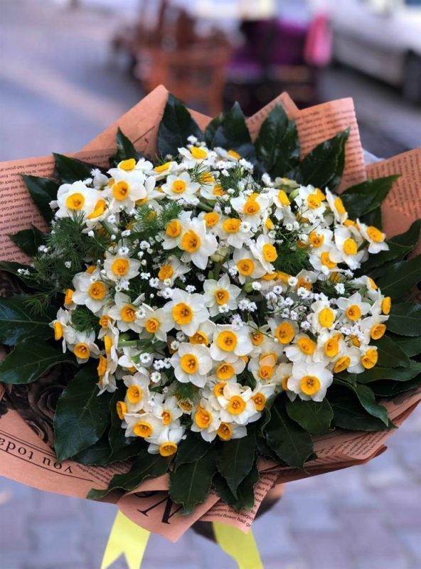 دسته گل نرگس 50 شاخه ای