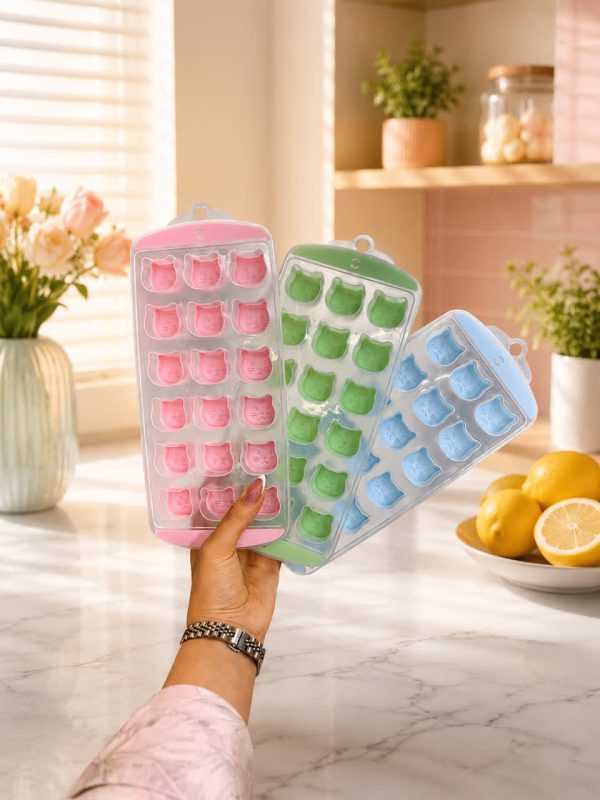جا یخی سیلیکونی طرح گربه رنگی وارداتی