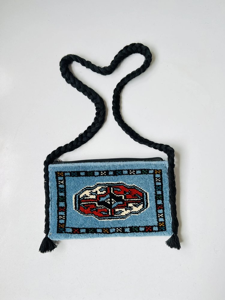 Mari Gol carpet bag · Blue with border