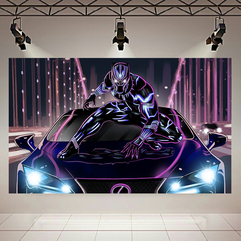 پوستر طرح Lexus LC500 and Black Panther مدل نئون کد AR4220