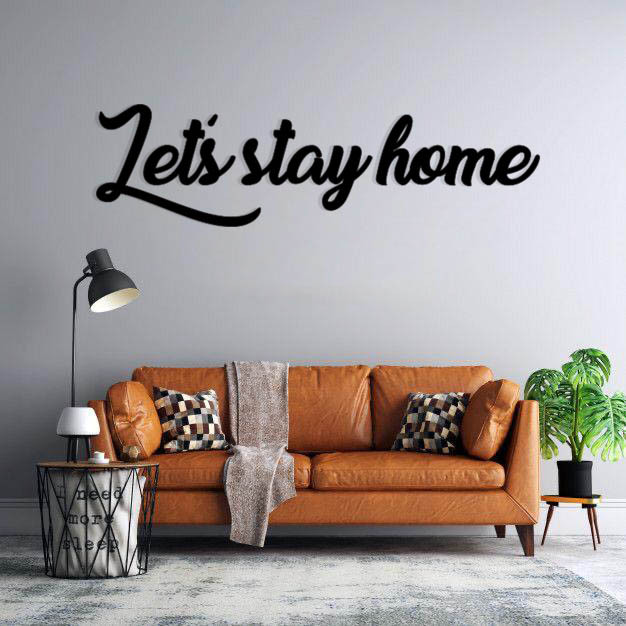 استیکر دیواری طرح lets stay home مجموعه 5 عددی