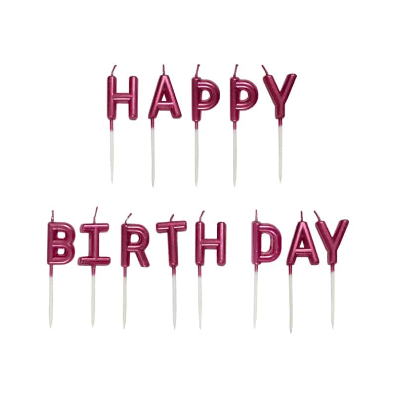 شمع تولد Happy Birthday سرخابی