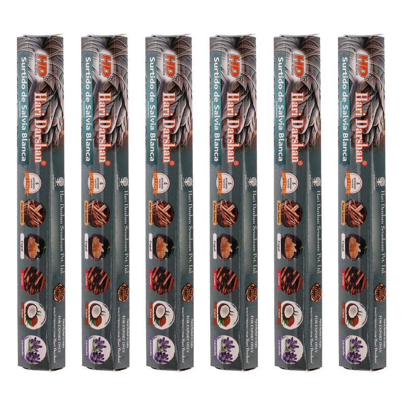عود اچ دی مدل Assortment رایحه چوب صندل 6 بسته 20 عددی