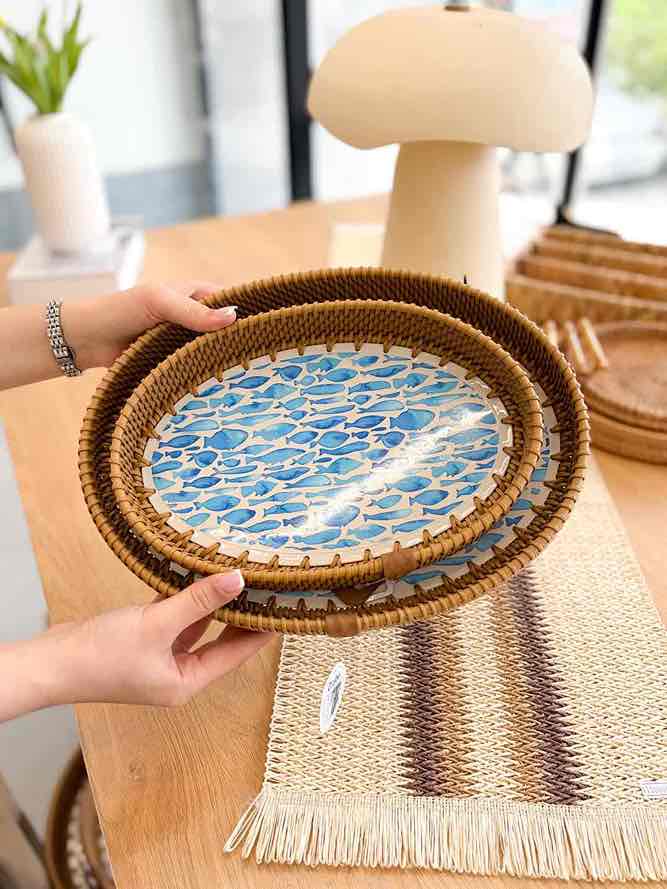 سینی چای ماهی بیضی
