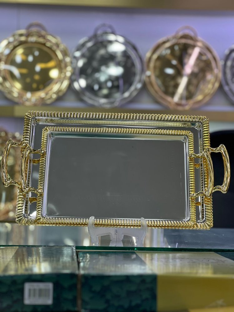 سینی پذیرایی جفت مستطیل استیل وارداتی برند zew home