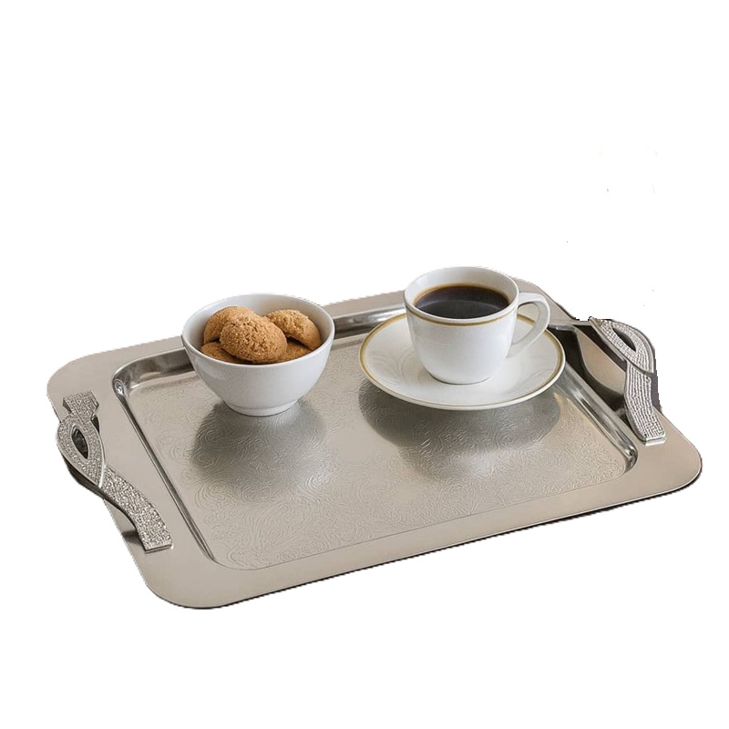 سینی استیل مستطیل متوسط مدل گندمی کد613/40