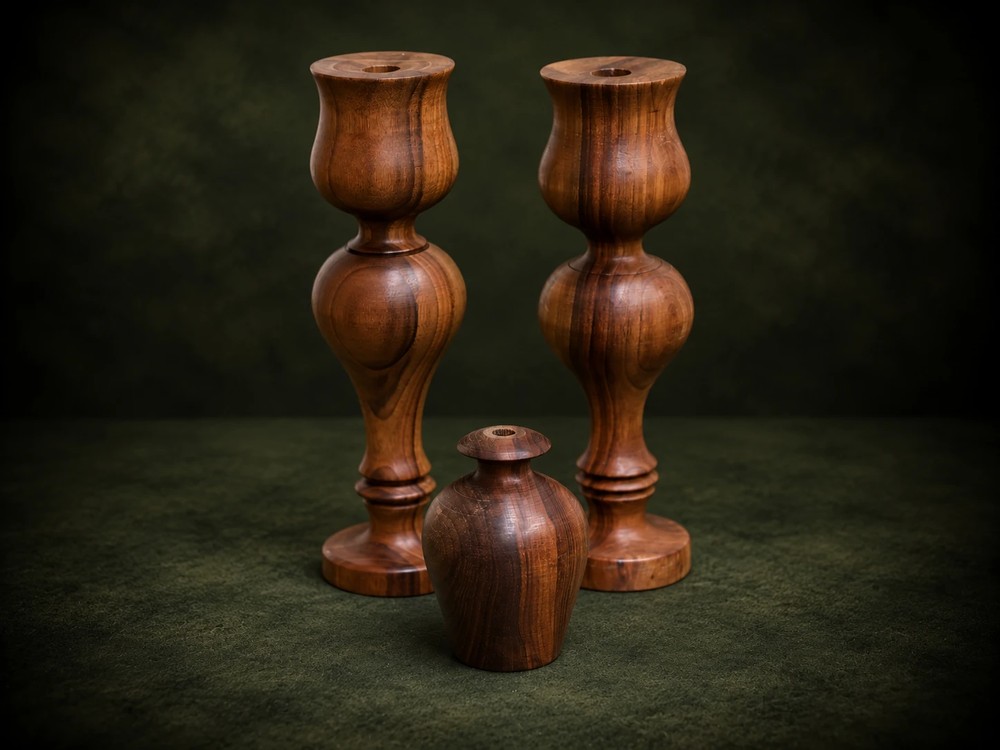 Double Candle Holder Set with Vase (Wholesale)