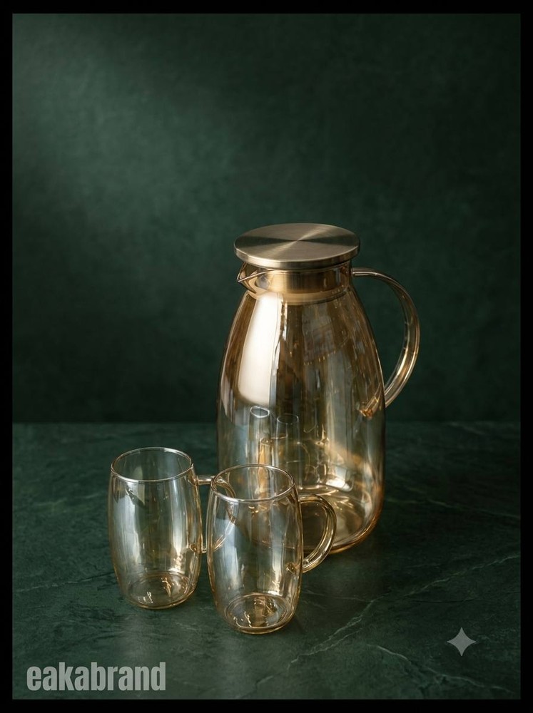 Champagne Pyrex Pitcher and Glass – Code 8907