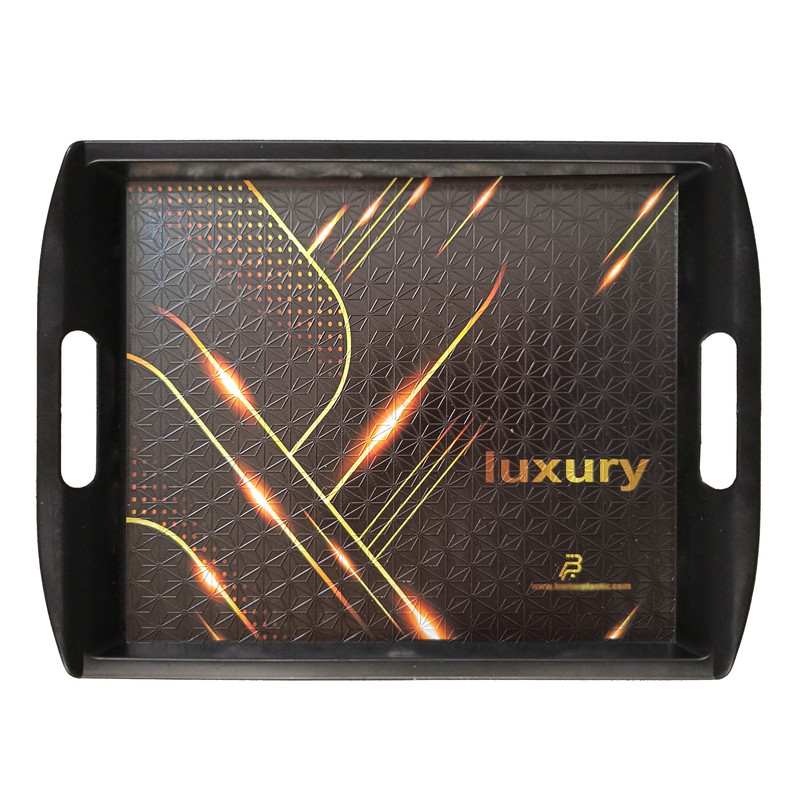 سینی دسته دار مدل پلاستیکی طرح لوکس Lux کد 01 سایز 28x20.7 سانتی‌متر